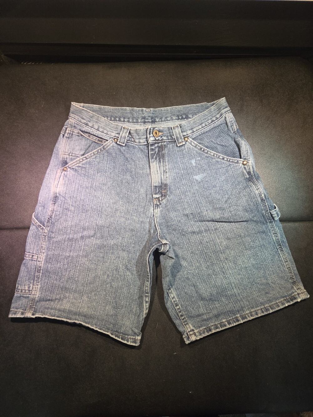 Vtg Lee Dungarees Carpenter Shorts Men's Size 31R Light Wash Denim 90's Jorts**